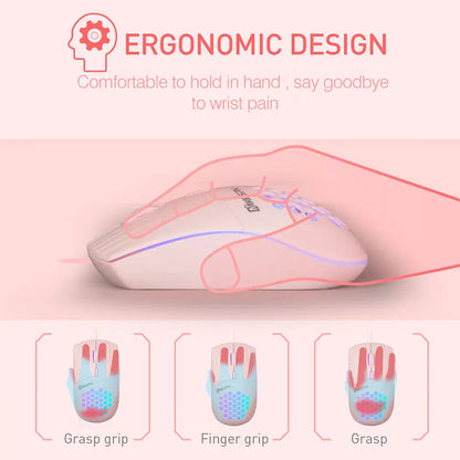 Wired RGB Backlit Honeycomb Shell Gaming Mouse