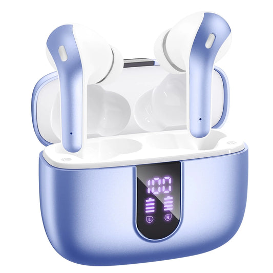 VEATOOL Bluetooth Headphones True Wireless Earbuds 60H Playback LED Power Display Earphones with Wireless Charging Case IPX7 Waterproof In-Ear Earbuds with Mic for TV Smart Phone Computer Laptop